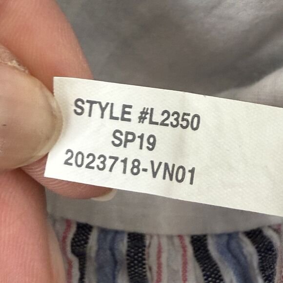 J.Crew Mercantile Dress Size M Striped Off The Shoulder Short Sleeve Americana - Picture 6 of 11